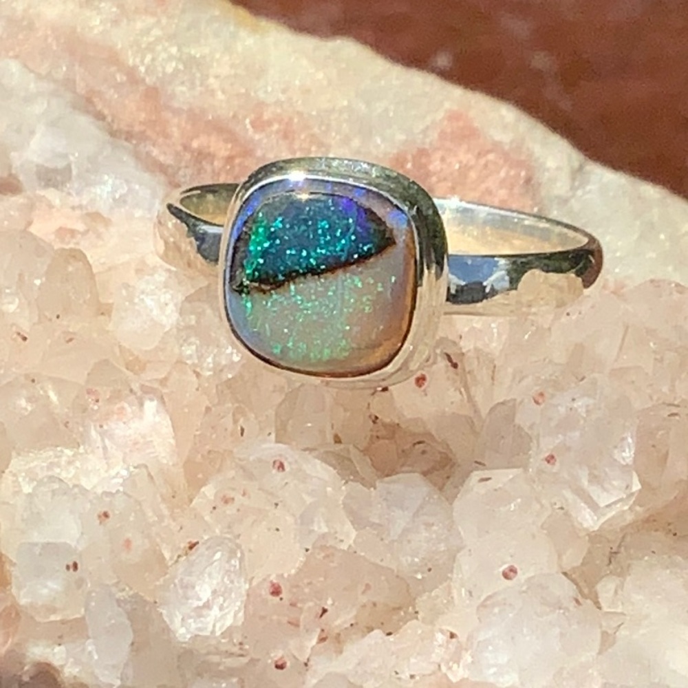 STERLING OPAL 925 STERLING SILVER RING, SIZE 7 - Picture 9 of 14